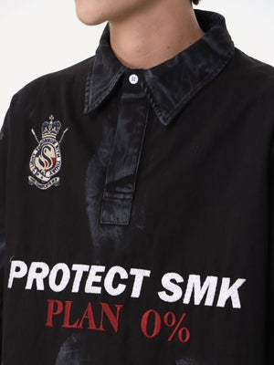 Wasteland Style American Jersey Fake Two Pieces Embroidery Polo Shirt