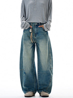 Washing Flower Tie Lightning Pattern Machete Loose Wide-leg Pants