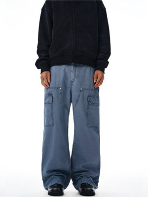 Liber Autumn Men's Multiple pockets Solid Color Cargo Trousers