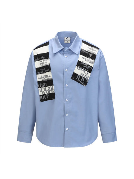 Liber Autumn Neutral wear Color matching Stripes Shirts