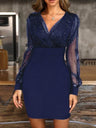 Liber Spring Women's Sequins Solid Color Mini&Short Dresses