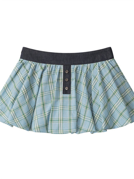Liber Summer Women's Pleated Stripes/Plaid Skirts