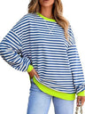 Liber Summer Women's Contrasting colors Stripes Sweatshirts&Hoodies