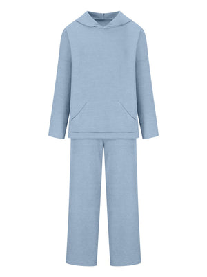 Liber Autumn women's hooded solid color sweatshirt long sleeve two-piece suit