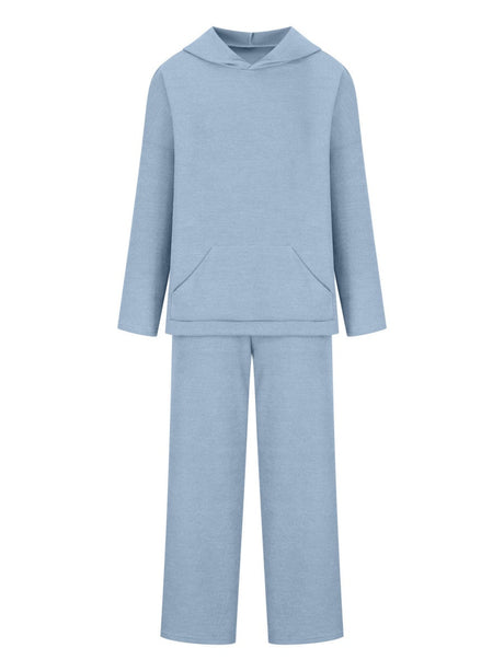 Liber Autumn women's hooded solid color sweatshirt long sleeve two-piece suit