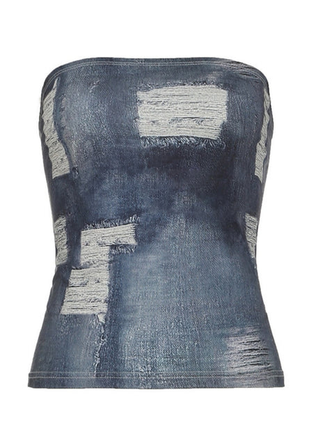 Liber Summer Women's Navel Printed Tank tops&Camis