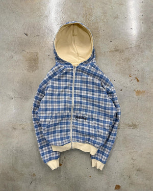 Ins Style Lattice Lining Double-sided Street Fashion Hooded Zip-up Sweatshirt