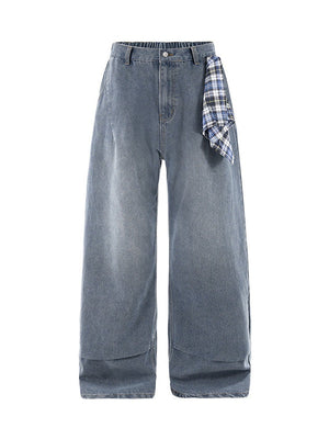 Removable Square Scarf Washing Old Casual Jeans