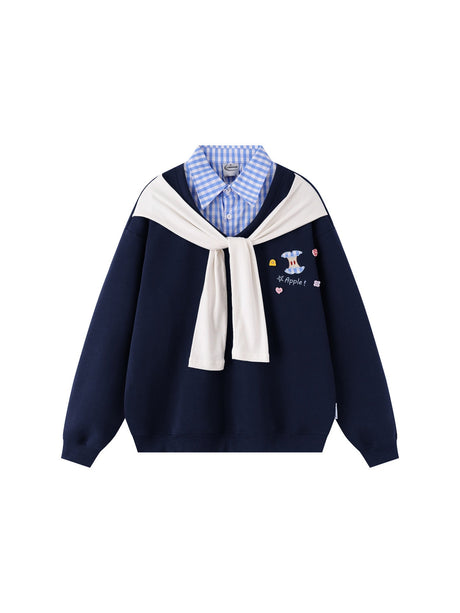Liber Autumn Neutral wear Fake two pieces Apple Polo Shirts