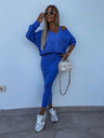 Liber Autumn women's V-neck clothing Pullover solid color long sleeve two piece dress