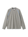 Contrasting Colors Stripes Splicing Long Sleeve Crew Neck T-shirt