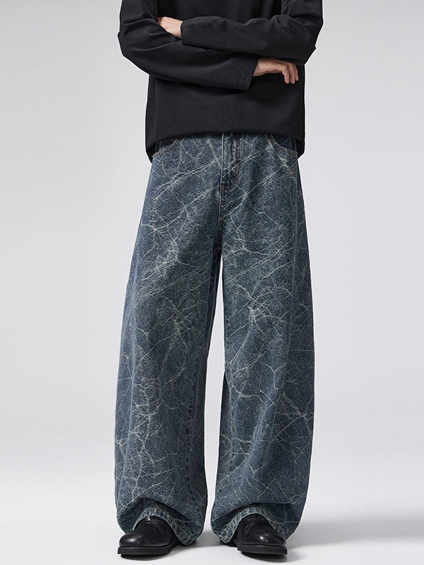 Lightning Jacquard Machete Loose Silhouette Jeans