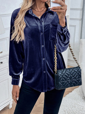 Velvet Cardigan Loose Leisure Workplace Shirts