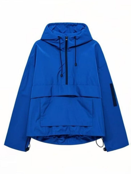 Casual Workwear Style Hooded Pocket Zipper Jacket