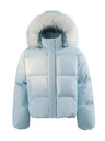 Thickening PU Leather Keep Warm Short Hooded Cotton-padded Clothes Parker Coat