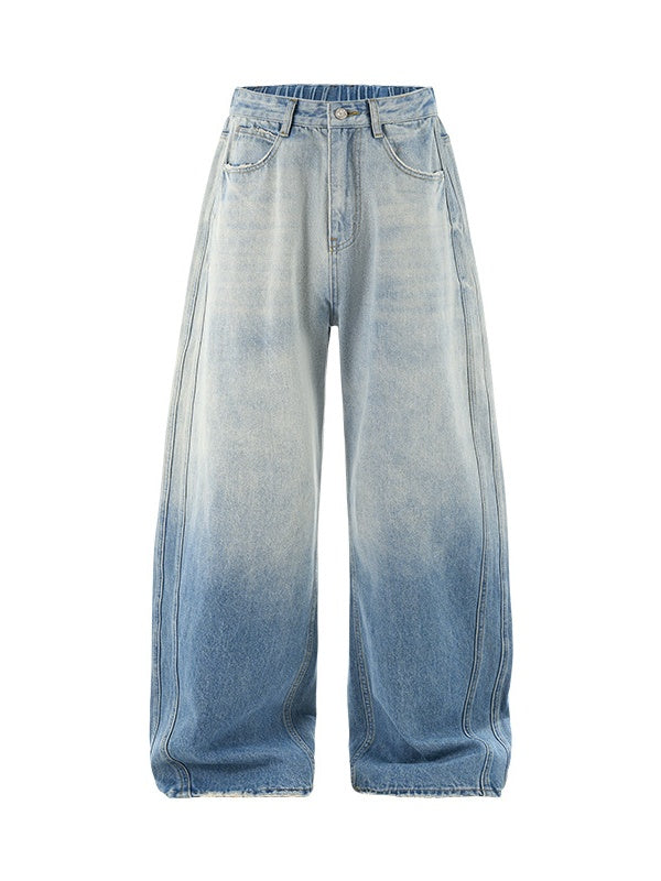 Gradient Grind Old Wide-leg Leisure Jeans