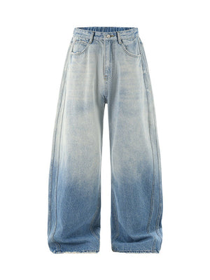 Gradient Grind Old Wide-leg Leisure Jeans