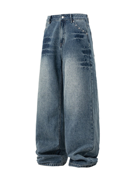 Liber Autumn Men's Pocket decoration Jeans