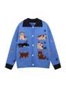 Christmas Retro Cute Cat Embroidery Lapel Sweater