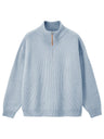 Half Zipper Turtleneck Old Money Style Sweaters