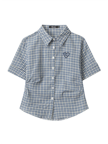 Liber Summer Women's Buttons Stripes/Plaid Chiffon shirt/shirt