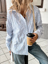 Women's Lace Blue Studded Shirt