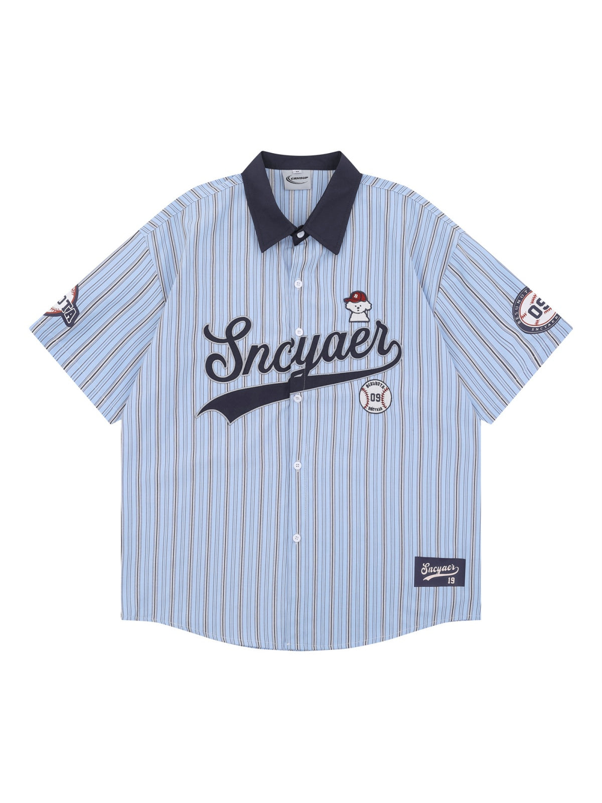 Stripes Patchwork Dog Pattern Shirts