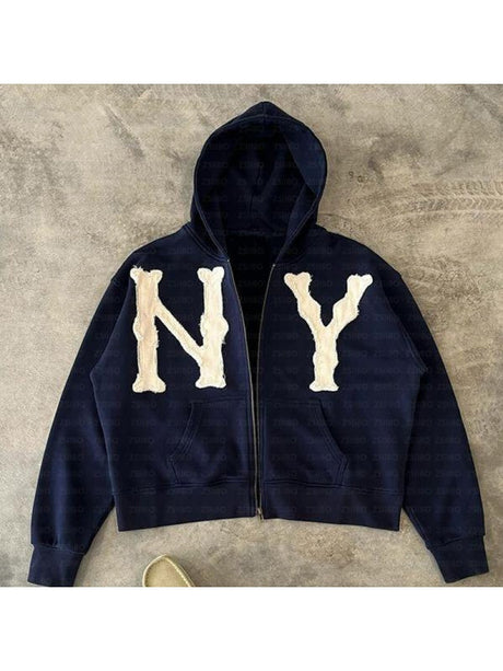 Liber Autumn Neutral Letter Printed Hoddie Jackets