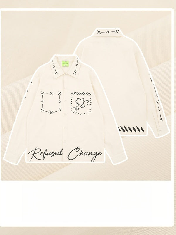 Liber Autumn Men's Printed Cartoon Shirts
