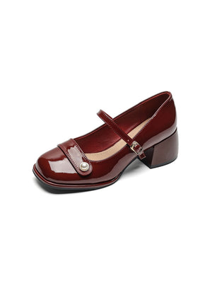 Liber Spring and Autumn Pearl Women's Mary Jane Shoes