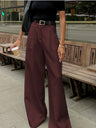 Basic Wide Leg  Pocket High waist Pants