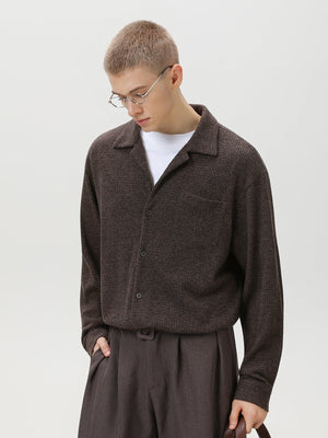Liber Autumn Men's Pocket decoration Solid Color Shirts