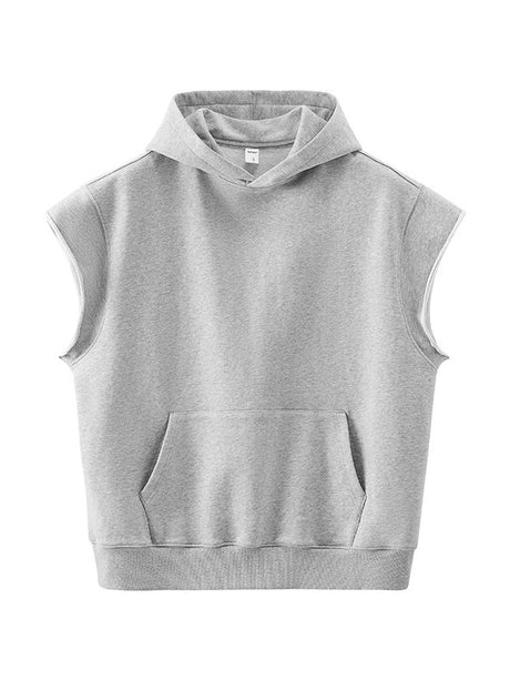 Street Rolled Sleeveless Hoodies Waistcoat Vest
