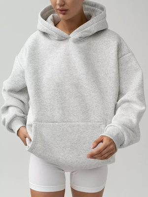 Liber Autumn women's pocket solid color pullover long sleeve two-piece suit