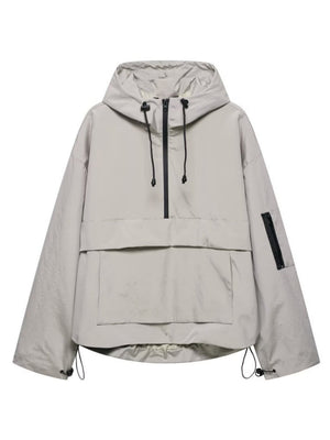 Casual Workwear Style Hooded Pocket Zipper Jacket