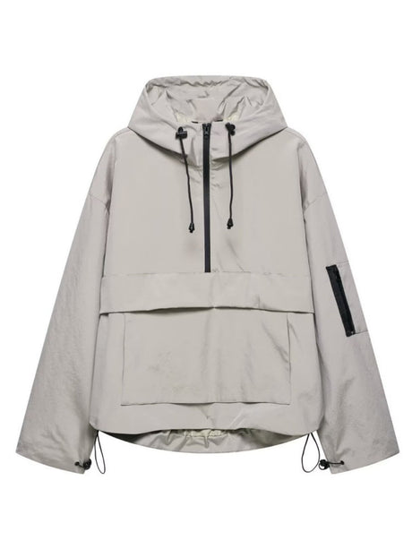 Casual Workwear Style Hooded Pocket Zipper Jacket