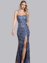 Lacing High Side Split Sequins Maxi Dresses