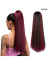 Drawstring Long Straight Synthetic Fiber Wig