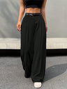 Pleated Drape Women's Suit Pants High Waist Wide Leg Versatile Casual Straight Floor-length Suit Pants