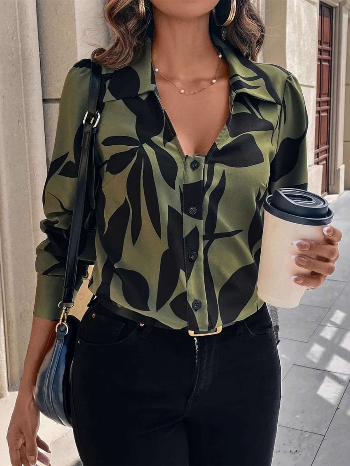 Printed Long Sleeves Blouse