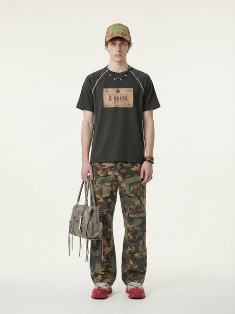 Retro Raglan Printed T-shirts