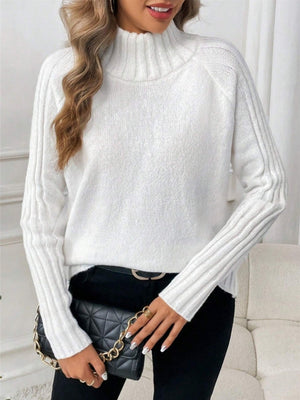 Turtleneck Raglan Long-sleeved Sweater