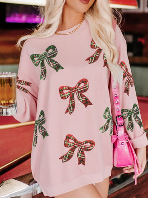 Christmas Bow Sequins And Glitter Sweatshirts&Hoodies