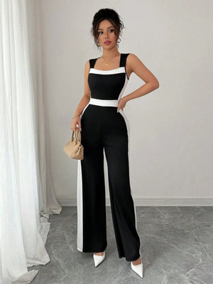 Ärmellose Jumpsuits mit weitem Bein in passenden Farben