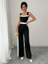 Ärmellose Jumpsuits mit weitem Bein in passenden Farben