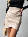 Pleated High-waisted Zipper Hip Wrap Skirts