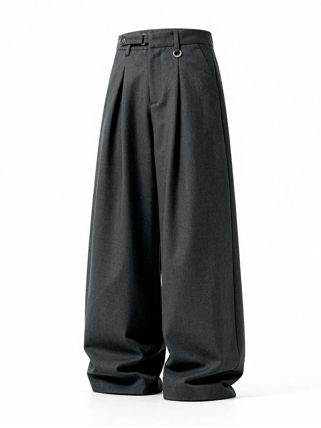 Adjustable Waist Stereo Gathering Straight-fit Dress Pants