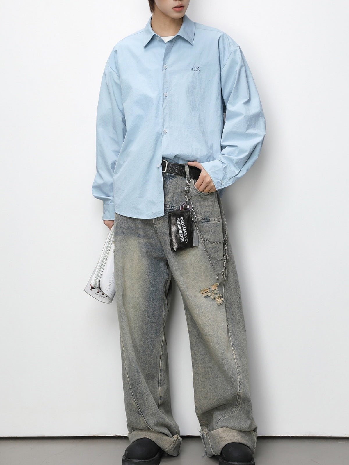 Micro Folds Cleanfit Loose-fit Shirts