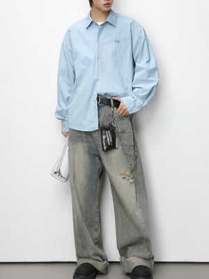 Micro Folds Cleanfit Loose-fit Shirts