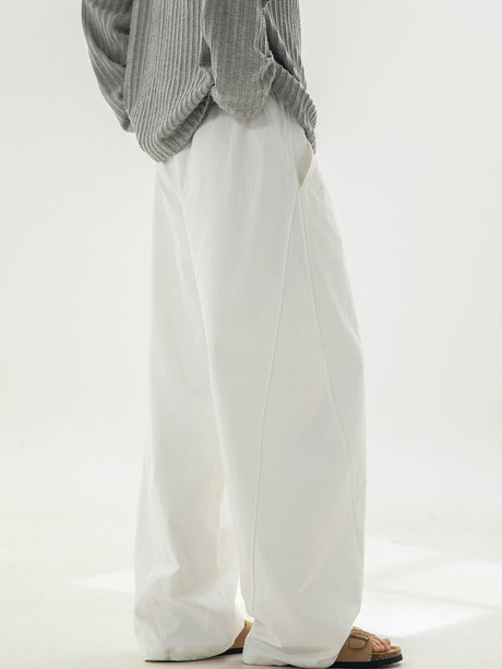 Segmentation Gathering Loose-fit Straight-fit Pants